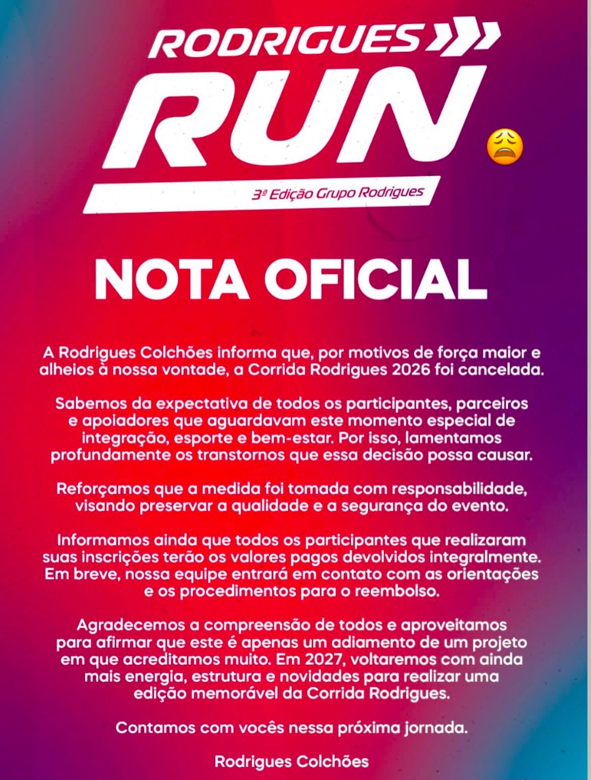 Imagem do evento 3ª CORRIDA DO GRUPO RODRIGUES 2026